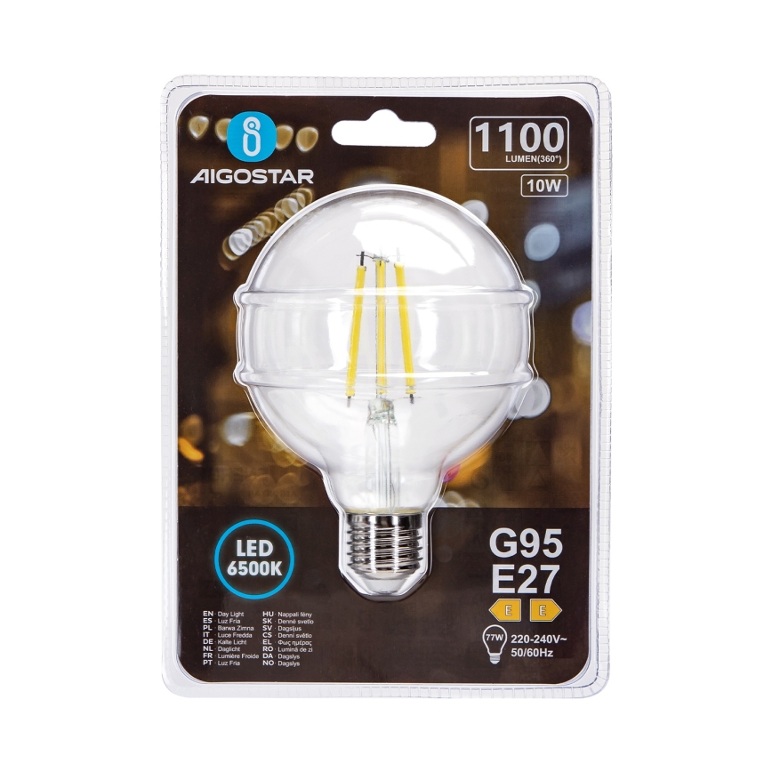 Bombilla LED G95 E27/10W/230V 6500K - Aigostar