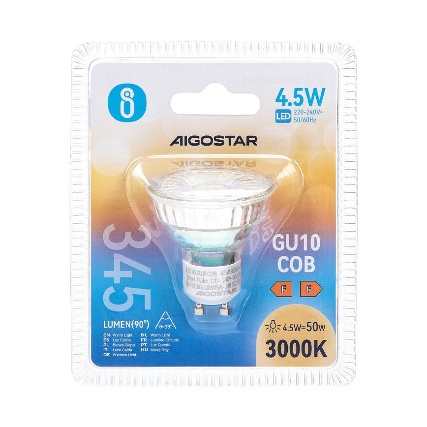 Bombilla LED GU10/4,5W/230V 3000K - Aigostar