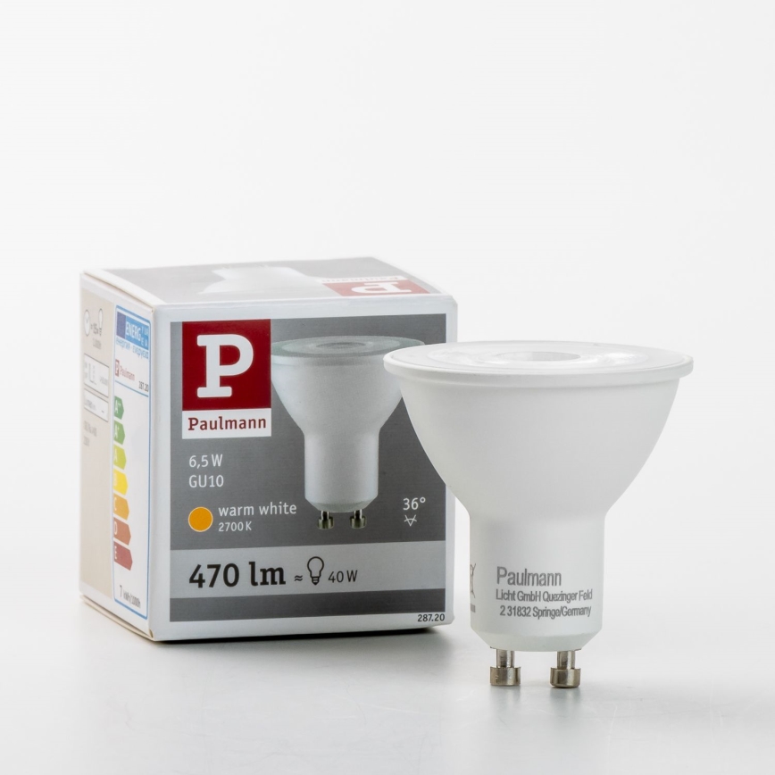 Bombilla LED GU10/6,5W/230V 2700K - Paulmann 28720