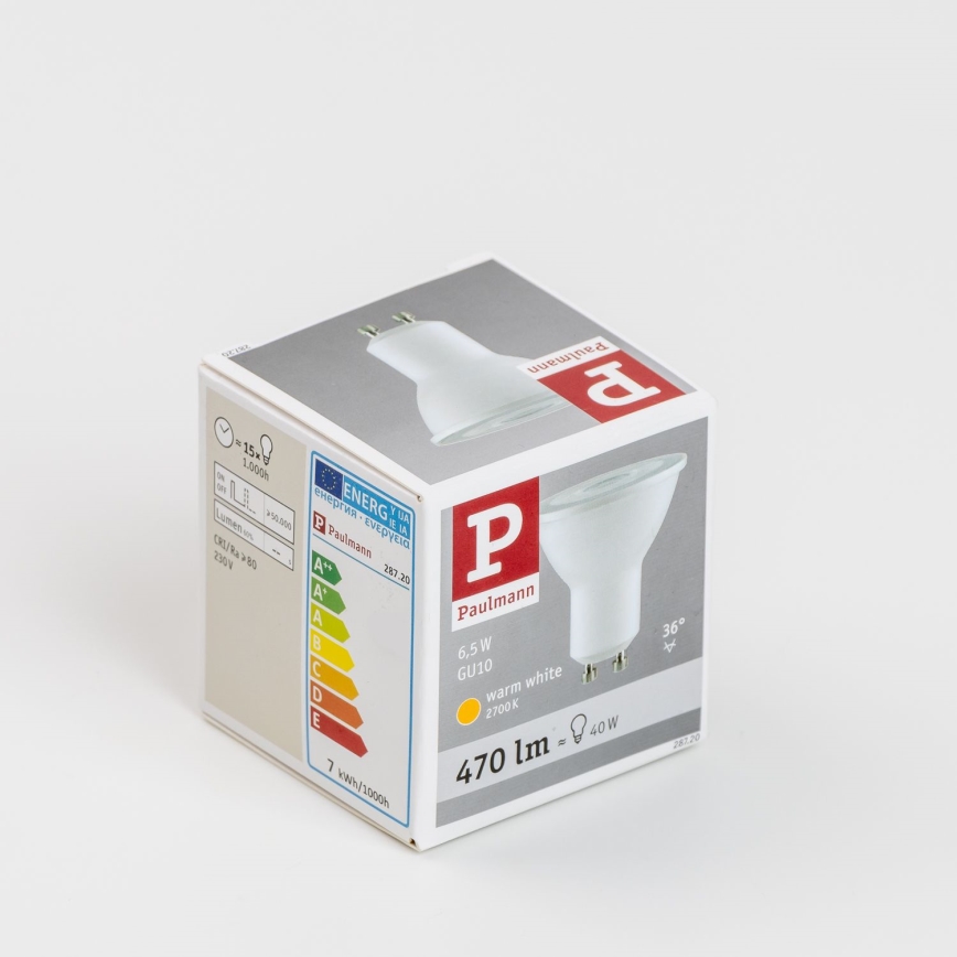 Bombilla LED GU10/6,5W/230V 2700K - Paulmann 28720