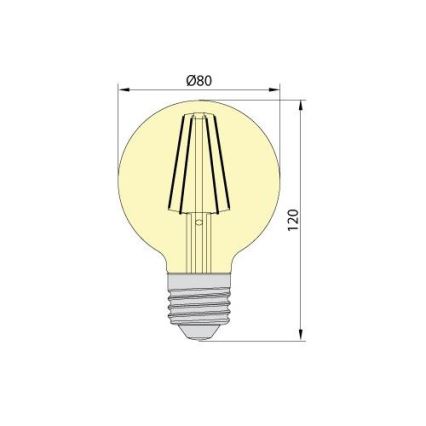 Bombilla LED LEDSTAR AMBER G80 E27/8W/230V 2200K