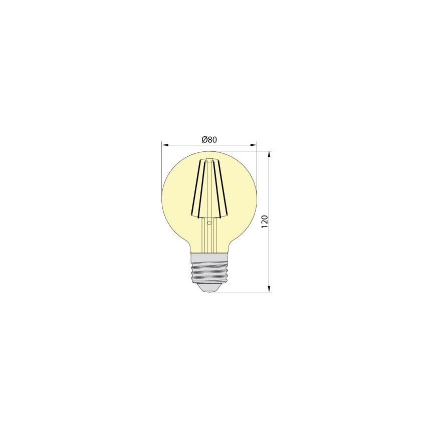 Bombilla LED LEDSTAR AMBER G80 E27/8W/230V 2200K