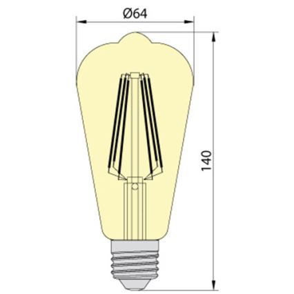 Bombilla LED LEDSTAR AMBER ST64 E27/10W/230V 2200K