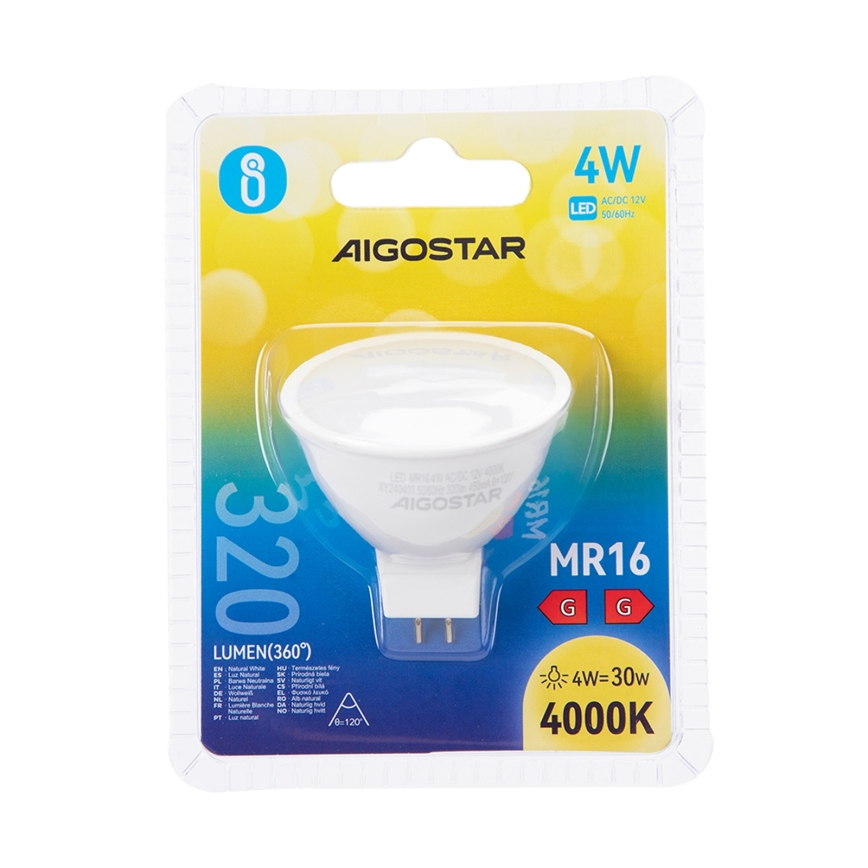 Bombilla LED MR16 GU5,3/4W/12V 4000K - Aigostar