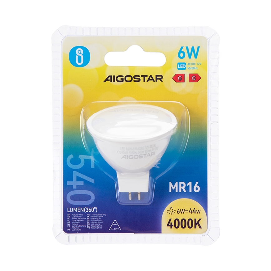 Bombilla LED MR16 GU5,3/6W/12V 4000K - Aigostar