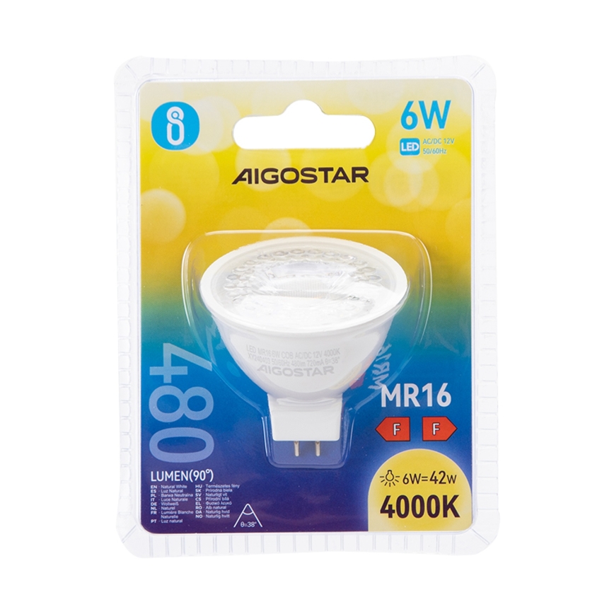 Bombilla LED MR16 GU5,3/6W/12V 4000K - Aigostar