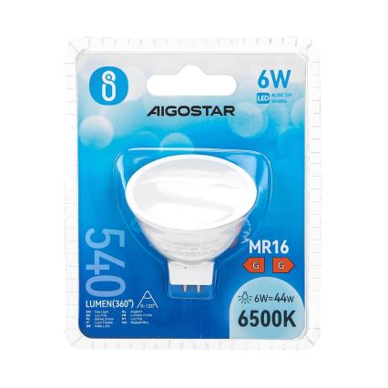 Bombilla LED MR16 GU5,3/6W/12V 6500K - Aigostar