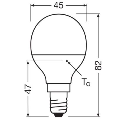 Bombilla LED P40 E14/4,9W/230V 2700K - Osram