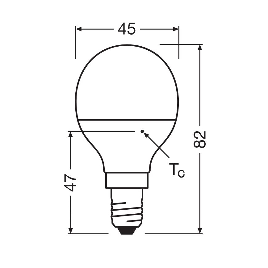 Bombilla LED P40 E14/4,9W/230V 2700K - Osram