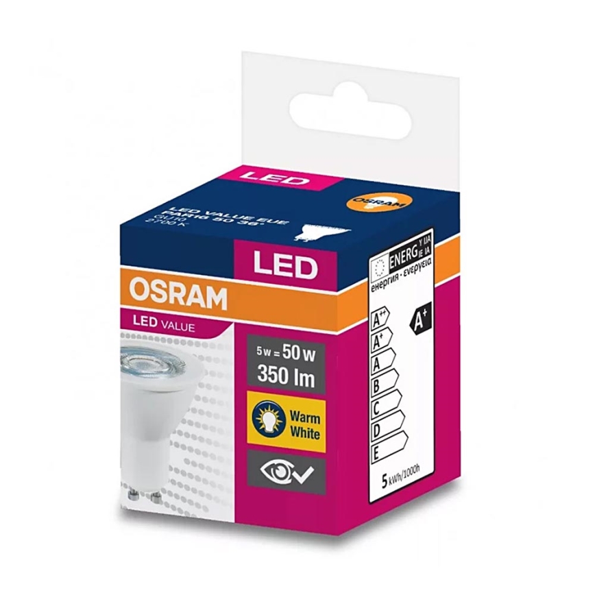 Bombilla LED PAR16 GU10/5W/230V 2700K - Osram
