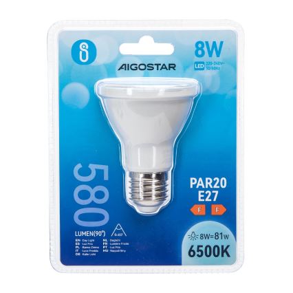 Bombilla LED PAR20 E27/8W/230V 6500K - Aigostar