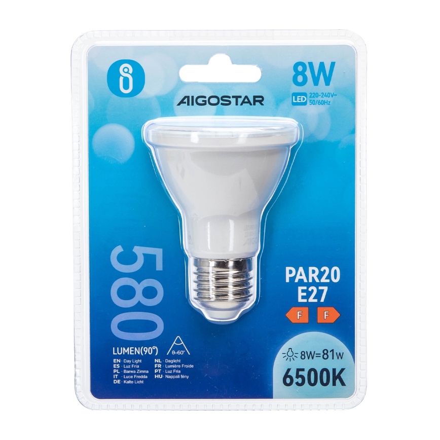 Bombilla LED PAR20 E27/8W/230V 6500K - Aigostar