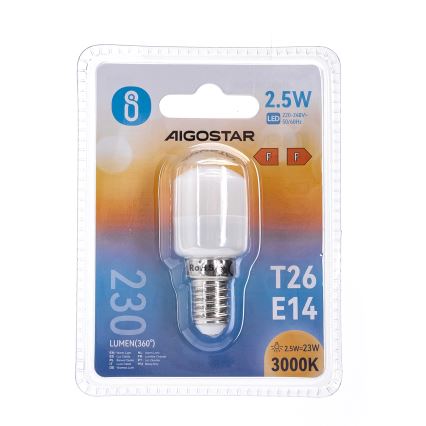 Bombilla LED para frigorífico T26 E14/2,5W/230V 3000K - Aigostar