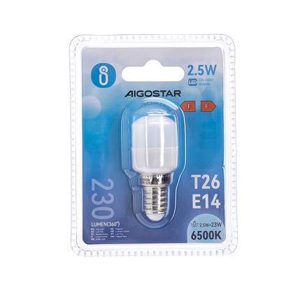 Bombilla LED para frigorífico T26 E14/2,5W/230V 6500K - Aigostar