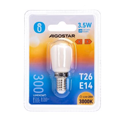 Bombilla LED para frigorífico T26 E14/3,5W/230V 3000K - Aigostar