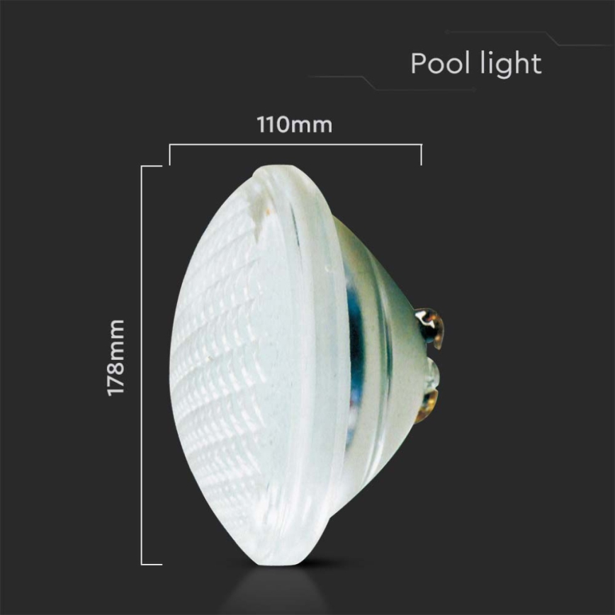 Bombilla LED para piscinas LED/18W/12V IP68 6500K