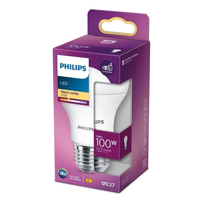 Bombilla LED Philips A60 E27/13W/230V 2700K