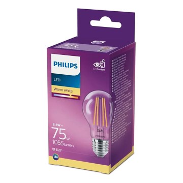 Bombilla LED Philips A60 E27/8,5W/230V 2700K