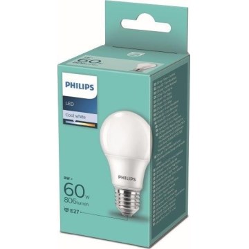 Bombilla LED Philips A60 E27/8W/230V 4000K