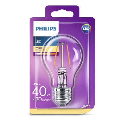 Bombilla LED Philips E27/4W/230V 2700K