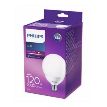 Bombilla LED Philips G120 E27/18W/230V 2700K