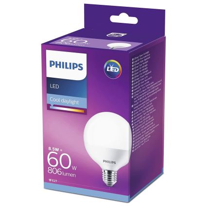 Bombilla LED Philips G95 E27/8,5W/230V 6500K