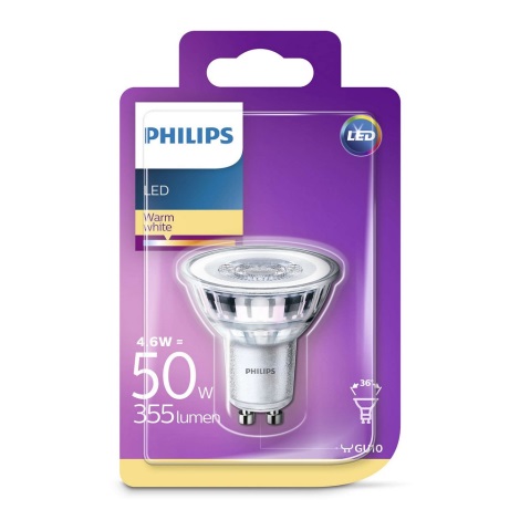 Bombilla LED Philips GU10/4,6W/230V 2700K