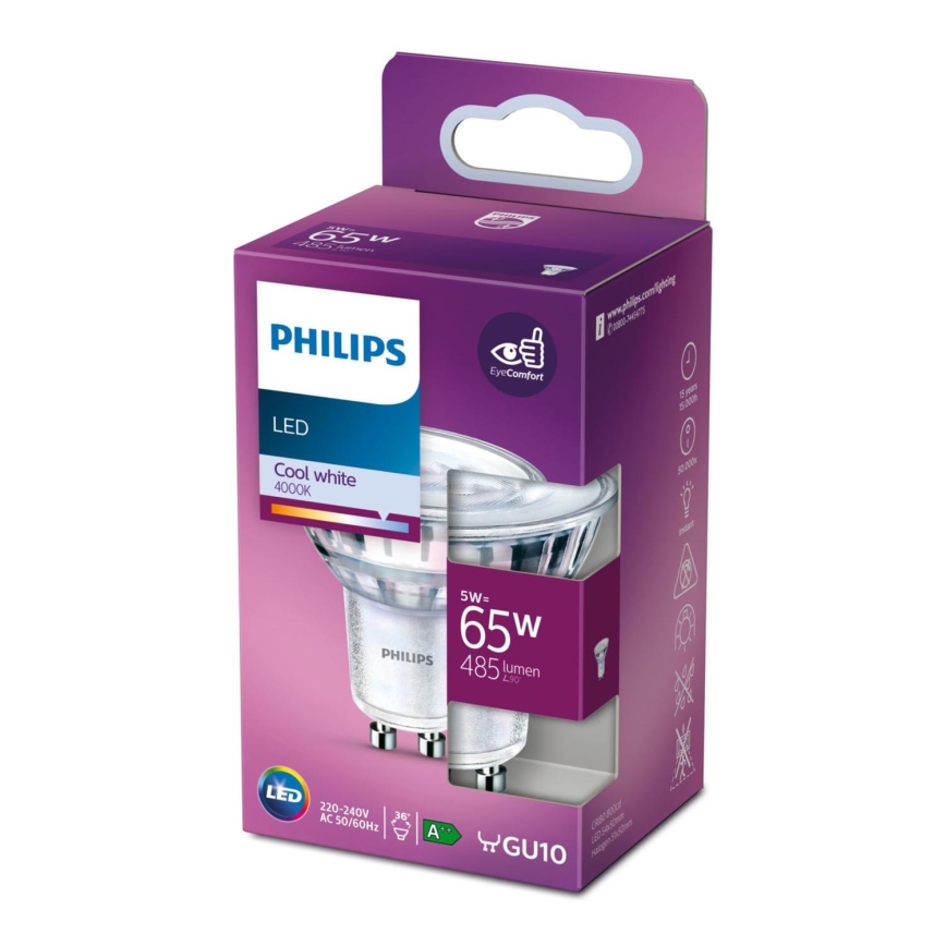 Bombilla LED Philips GU10/5W/230V 4000K