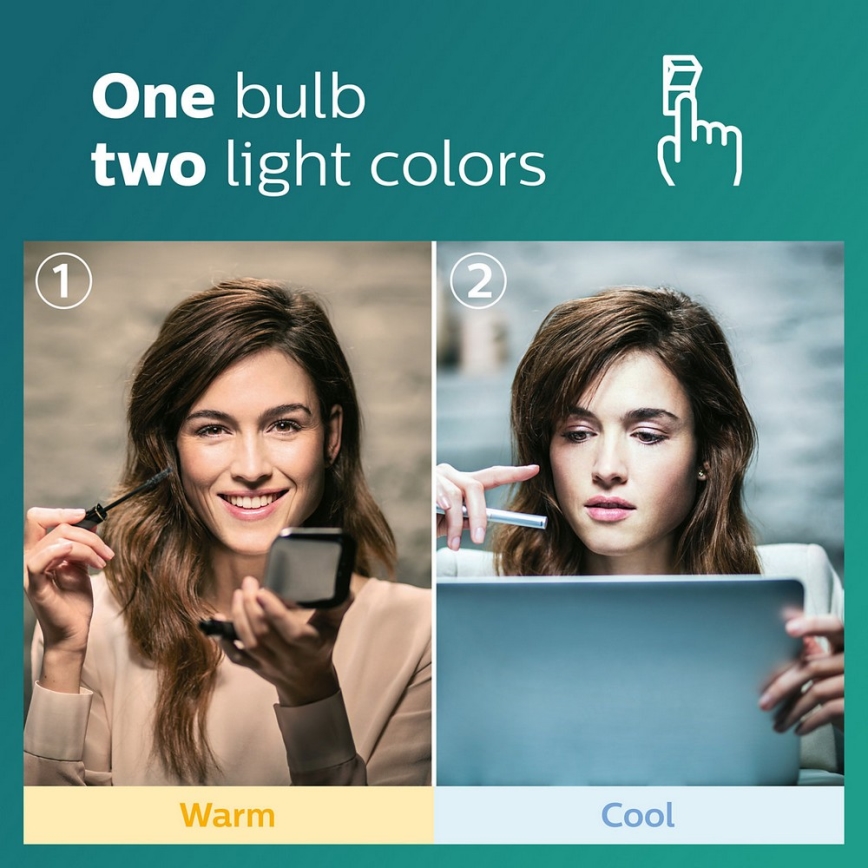 Bombilla LED Philips SCENE SWITCH E27/9,5W/230V 2700K/4000K