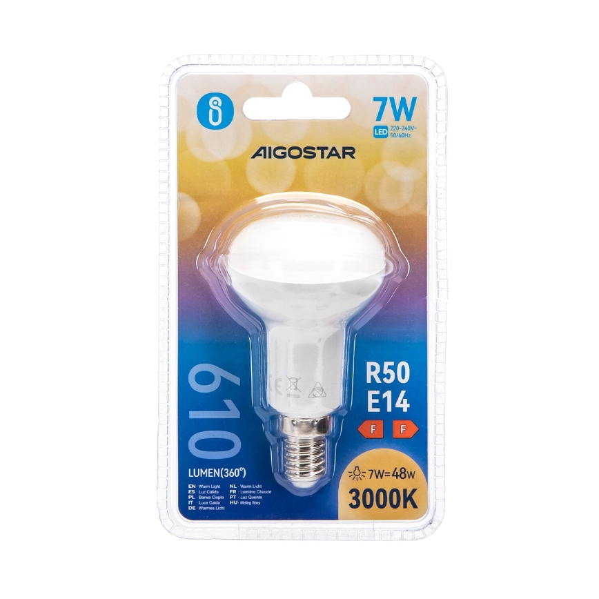 Bombilla LED R50 E14/7W/230V 3000K - Aigostar