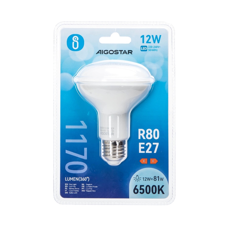 Bombilla LED R80 E27/12W/230V 6500K - Aigostar