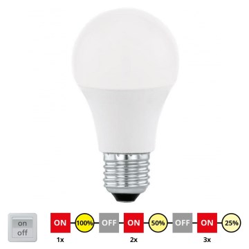 Bombilla LED regulable A60 E27/10W/230V 3000K - STEPDIMMING - Eglo 79184