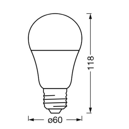 Bombilla LED regulable antibacteriana A40 E27/9W/230V Wi-Fi - Ledvance