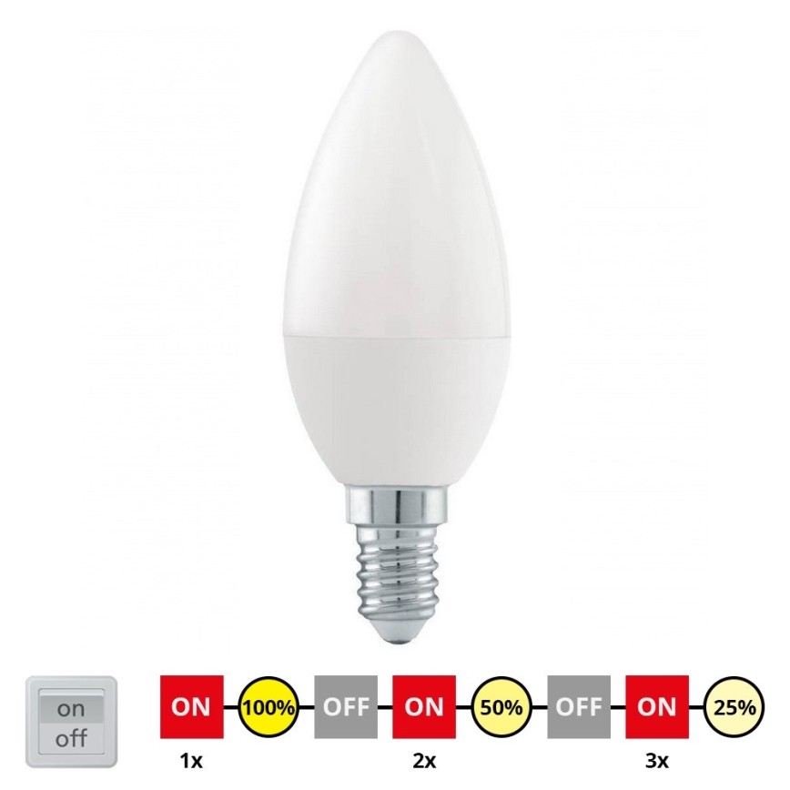 Bombilla LED regulable C37 E14/6W/230V 3000K - STEPDIMMING - Eglo 54834