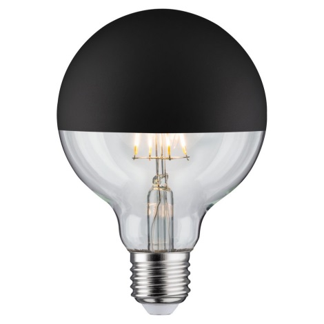 Bombilla LED regulable con casquillo esférico de espejo GLOBE G95 E27/6,5W/230V 2700K negro - Paulmann 28676