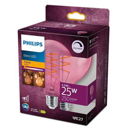 Bombilla LED regulable DECO Philips G93 E27/4,5W/230V 1800K