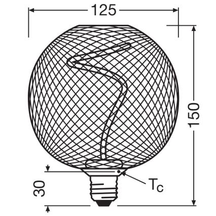 Bombilla LED regulable DECOR FILAMENT G125 E27/3,5W/230V 1800K dorado - Osram