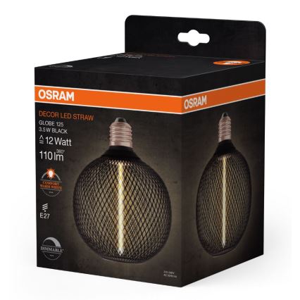 Bombilla LED regulable DECOR  FILAMENT G125 E27/3,5W/230V 1800K negro - Osram