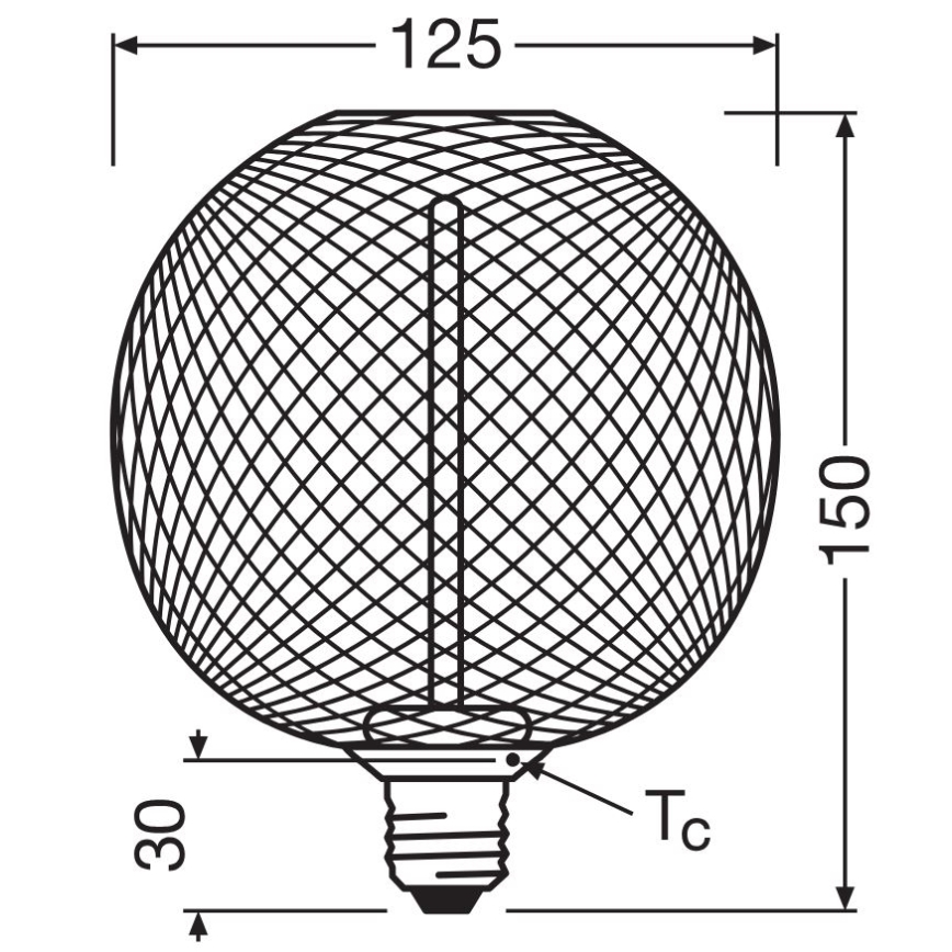 Bombilla LED regulable DECOR  FILAMENT G125 E27/3,5W/230V 1800K negro - Osram