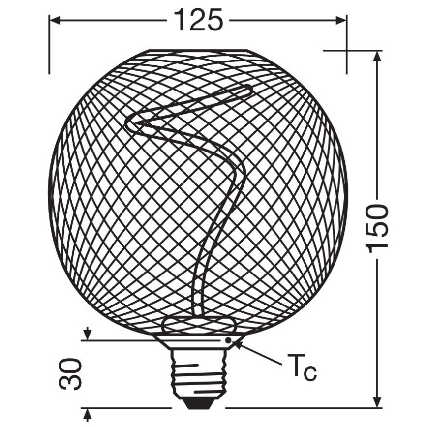 Bombilla LED regulable DECOR FILAMENT G125 E27/3,5W/230V 1800K negro - Osram