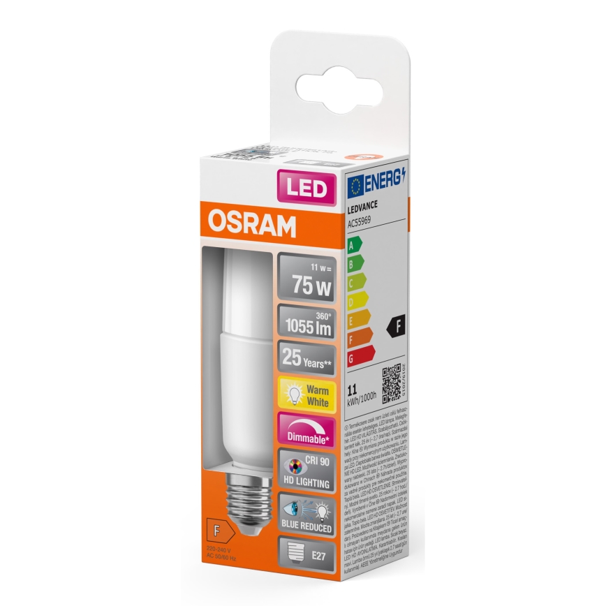 Bombilla LED regulable E27/11W/230V 2700K CRI 90 - Osram