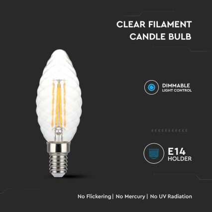 Bombilla LED regulable FILAMENT E14/4W/230V 3000K