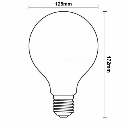 Bombilla LED regulable FILAMENT G125 E27/12W/230V 2000K