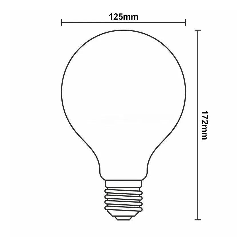 Bombilla LED regulable FILAMENT G125 E27/12W/230V 2000K