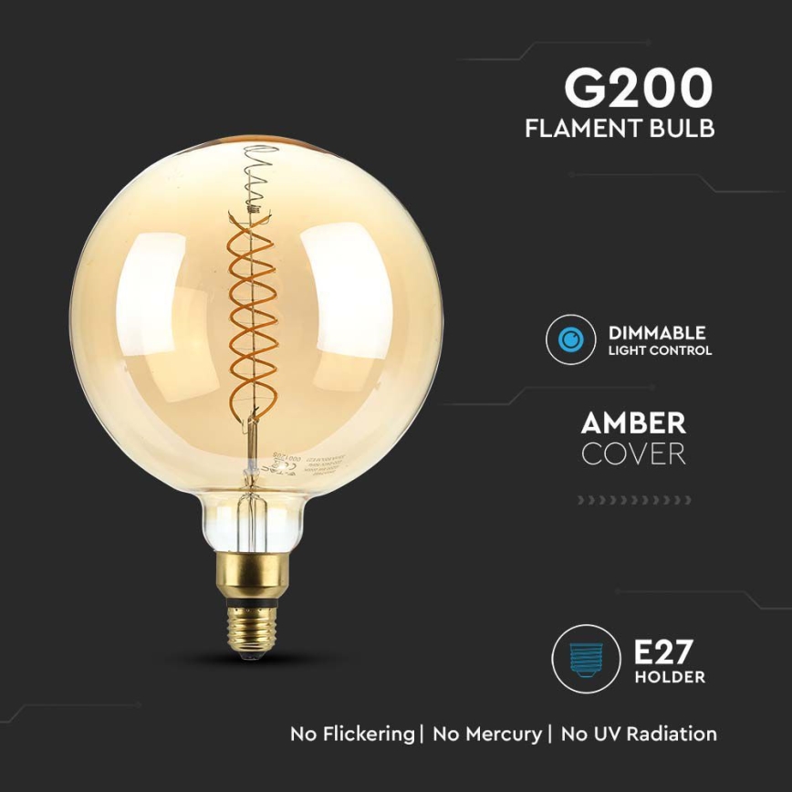 Bombilla LED regulable FILAMENT G200 E27/8W/230V 1800K