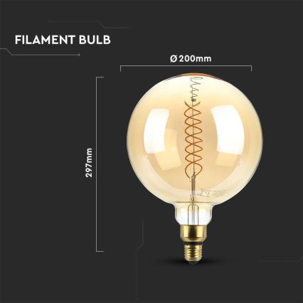 Bombilla LED regulable FILAMENT G200 E27/8W/230V 1800K