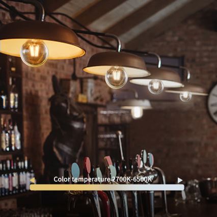 Bombilla LED regulable FILAMENT G45 E14/4,5W/230V 2700-6500K Wi-Fi - Aigostar