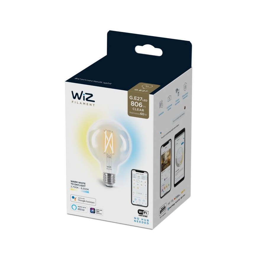 Bombilla LED regulable FILAMENT G95 E27/6,7W/230V 2700-6500K CRI 90 Wi-Fi - WiZ