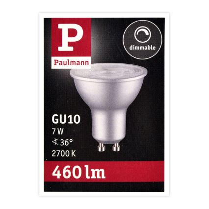 Bombilla LED regulable GU10/7W/230V 2700K - Paulmann 28753