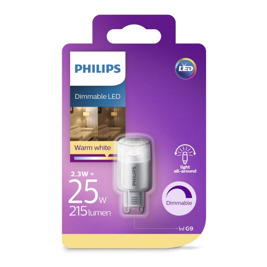 Bombilla LED Regulable Philips G9/2,3W/230V 2700K